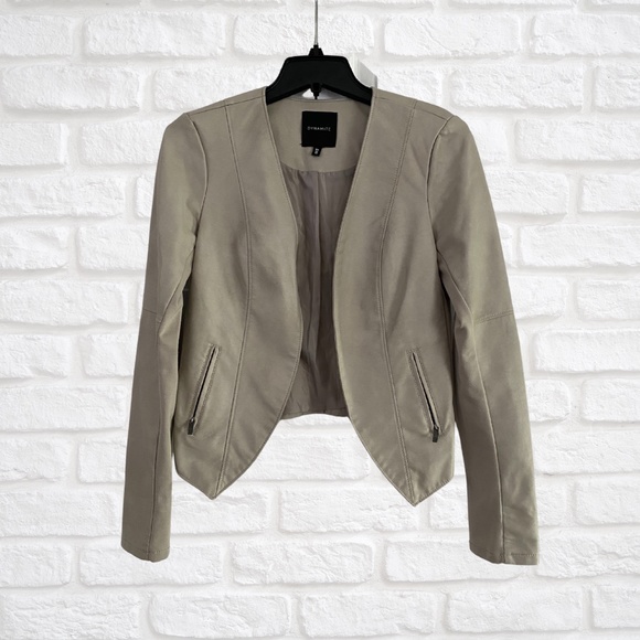 Bone Faux Leather Jacket - Picture 2 of 2